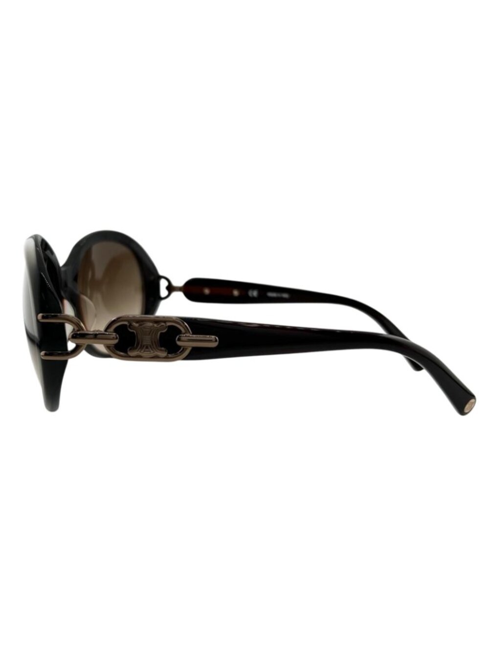 Celine Triomphe Acetate Brown Sunglasses Gold Eyewear - Picture 3 of 12